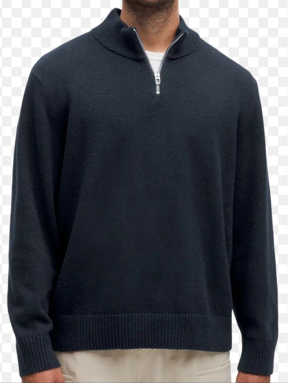 Lululemon Navy Blue Relaxed Fit Half Zip Knit Sweater XL